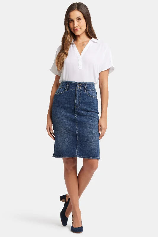 High Waist Skirt In Petite - Olympus velvet skirt glossy