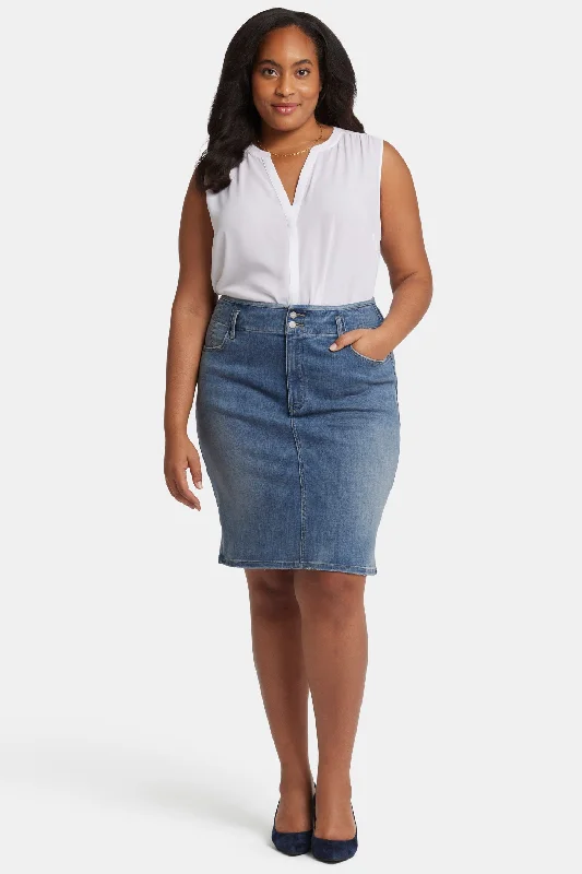 High Waist Skirt In Plus Size - Rockie velvet skirt plush