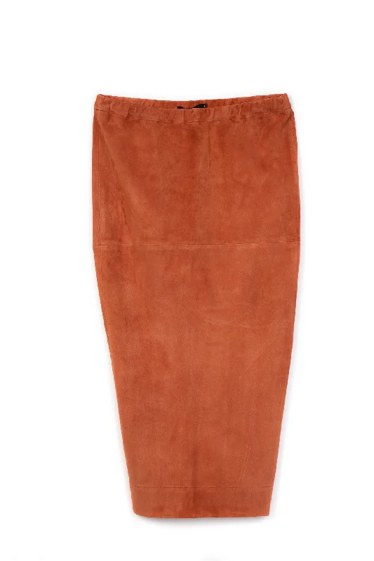 OLIVIA LONG PULL ON SKIRT IN STRETCH SUEDE chiffon skirt airy