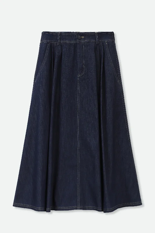 LEA SKIRT IN ITALIAN DENIM a-line skirt cut