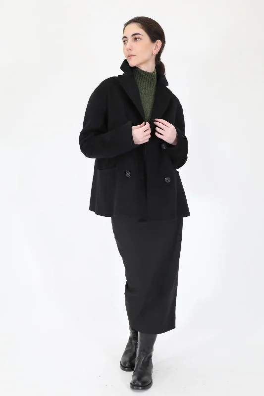LILA LONG PENCIL SKIRT IN TECHNICAL STRETCH BLACK corduroy skirt comfortable
