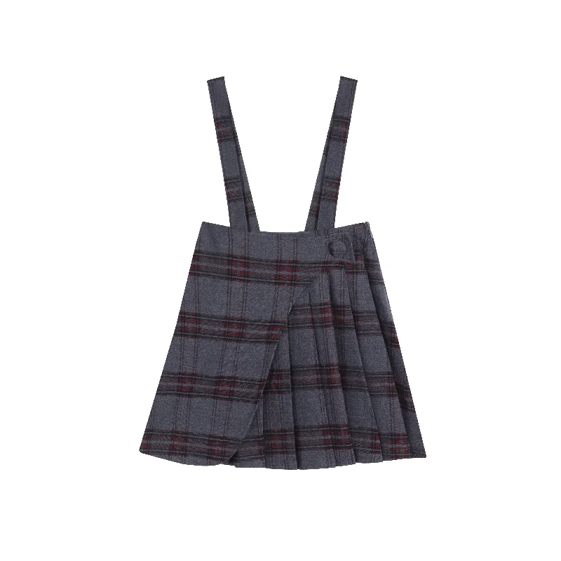 Limonana Burgundy Plaid Skirt velvet skirt sumptuous