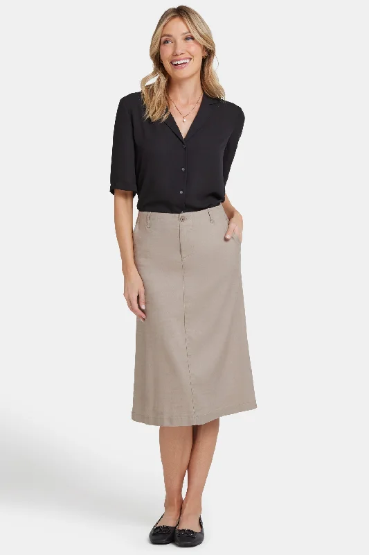 Marilyn A-Line Skirt - Saddlewood leather skirt sleek