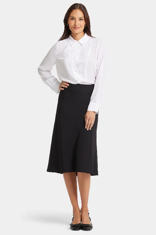 Midi Skirt  - Black denim skirt casual