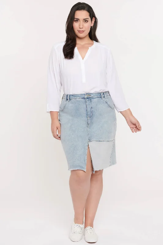 Midi Skirt In Plus Size - Destructed Radiance Base mini skirt trendy