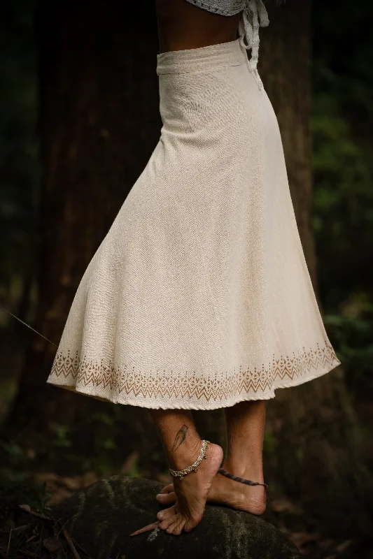 Moonlight Wrap Around Skirt - Sand wool skirt thick