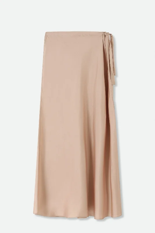 NAHLA SILK TWILL SKIRT IN ROSE BEIGE floral skirt print
