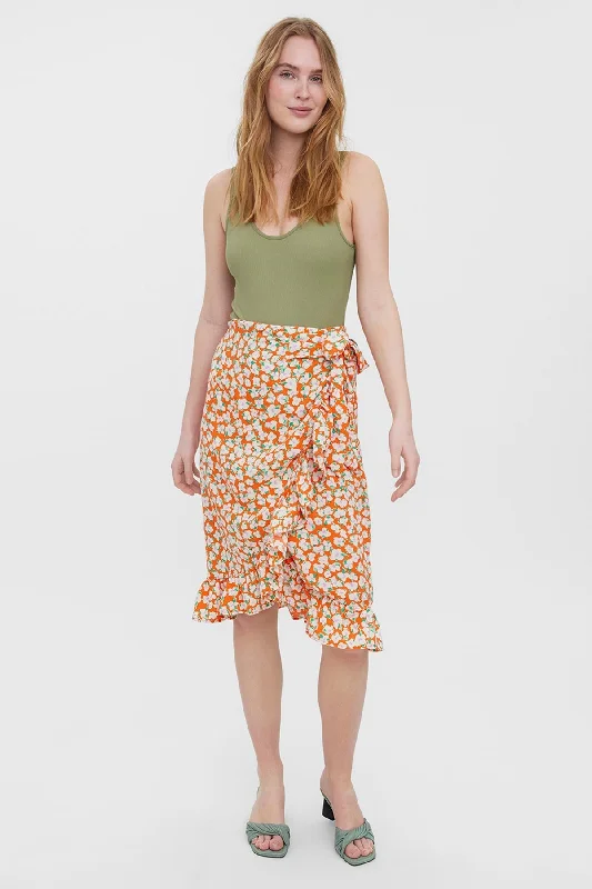 Olea Skirt in Red Print silk skirt elegant