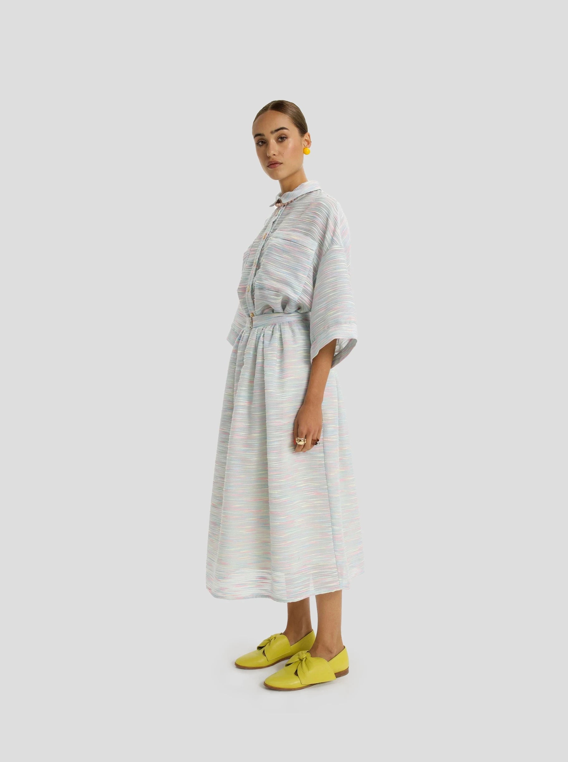 Orso Skirt in Woven Fabric Rainbow lace skirt delicate