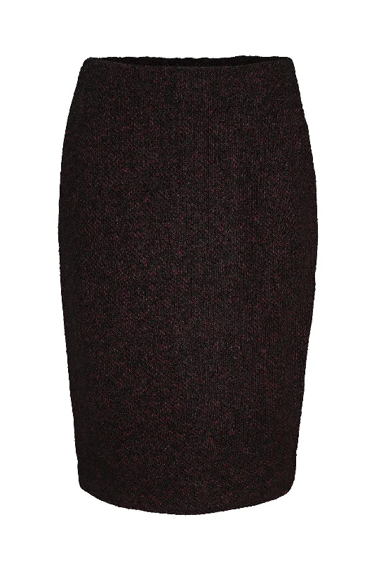 Parisienne Look pull on Skirt | CERISE BLACK | 8189ZR ruffled skirt detail