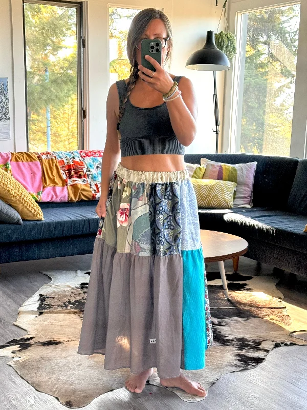 Patch-Work Skirt leather skirt sleek