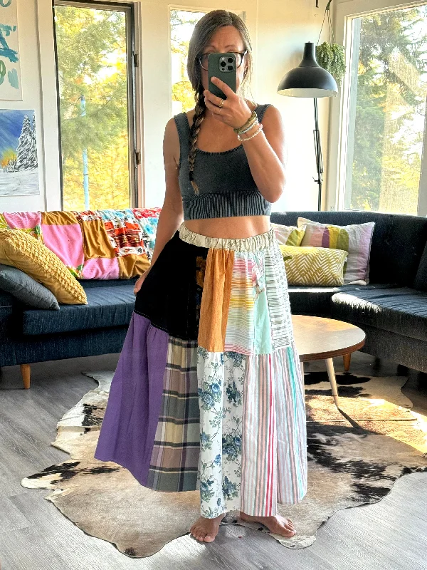 Patch-Work Skirt denim skirt durable