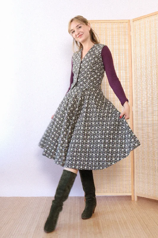 Quilted Calico Skirt/Vest Ensemble XS mini skirt trendy