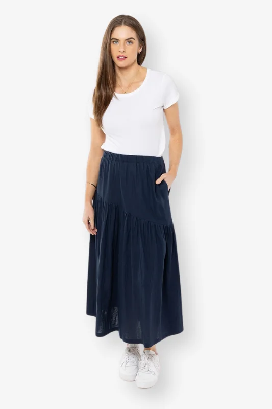 Seeking Lola - Devine Maxi Skirt - Denim velvet skirt sumptuous