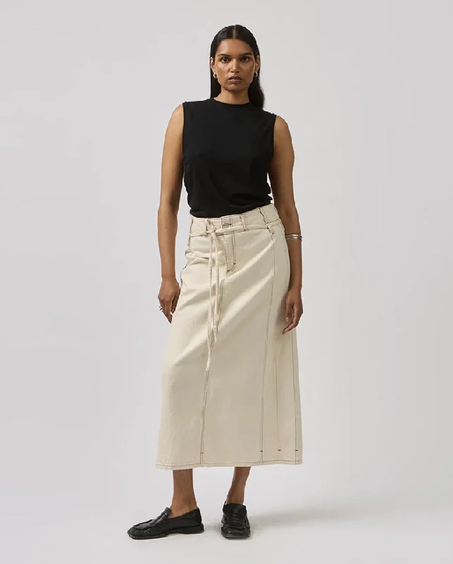 Serene Denim Maxi Skirt Natural breathable skirt fabric