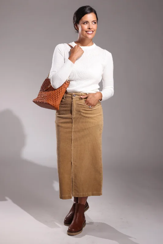Corduroy Skirt | CAMEL | 6197ZZ athletic skirt fit