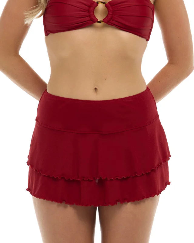 Smoothies Lambada Cover-Up Skirt - Cranberry lace skirt romantic