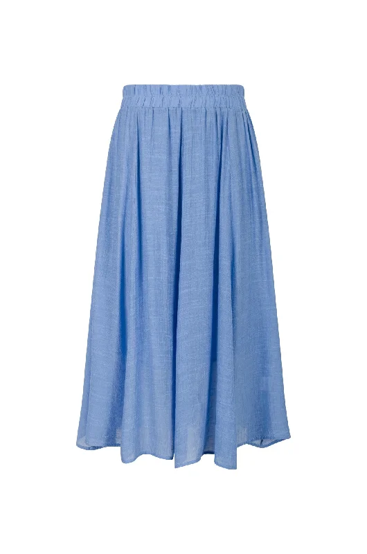 Soft Crosshatch Skirt | SOFT BLUE | 8837A1 linen skirt relaxed