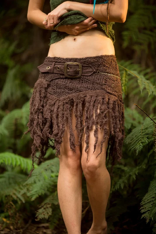 Tarzan Rugged Skirt - Brown tiered skirt playful