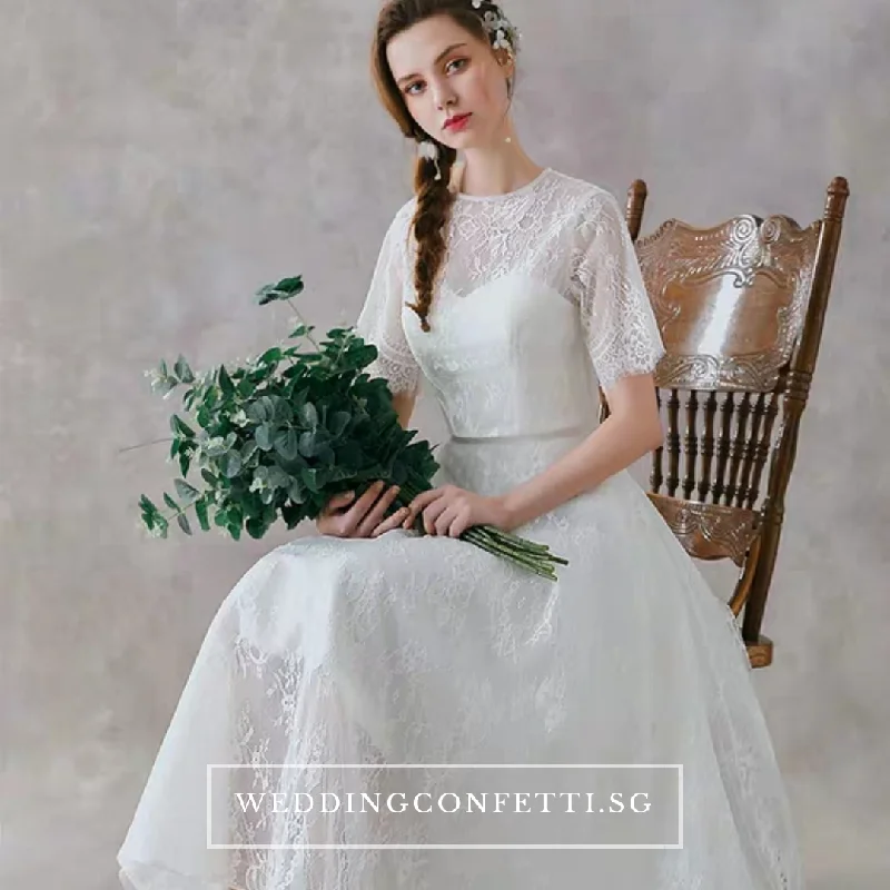 The Rachelle Wedding Bridal White Two Piece Bridal Separates Cropped Top and Skirt linen skirt airy