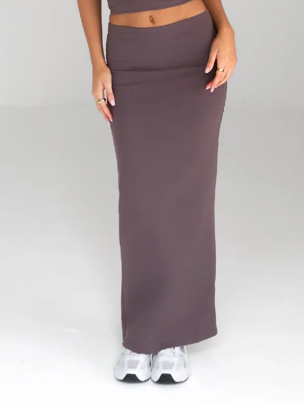 Alessia Maxi Skirt - Mocha denim skirt classic