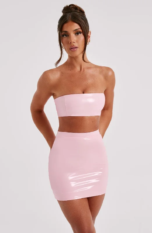 Violet Mini Skirt - Pink wool skirt sturdy