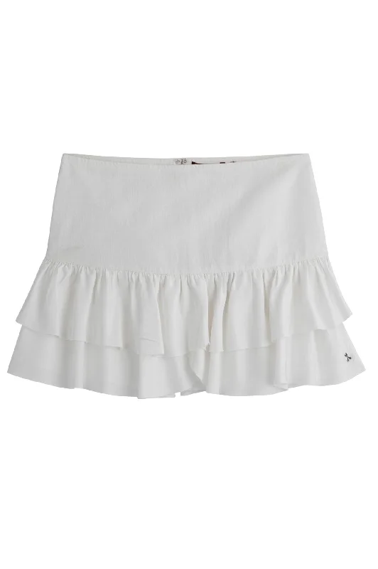 White Silk Combo Skirt lace skirt romantic