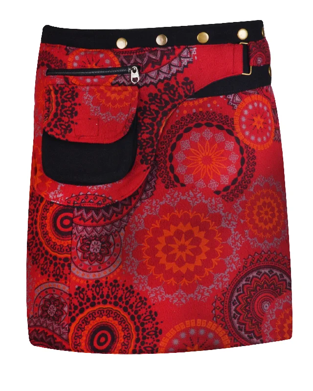 womens-cotton-skirt-mandala-print-button-closure-warp-mini-skirt corduroy skirt cozy