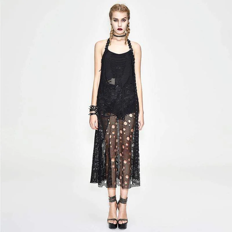 Women's Grunge Net Over Skirt cashmere skirt rich