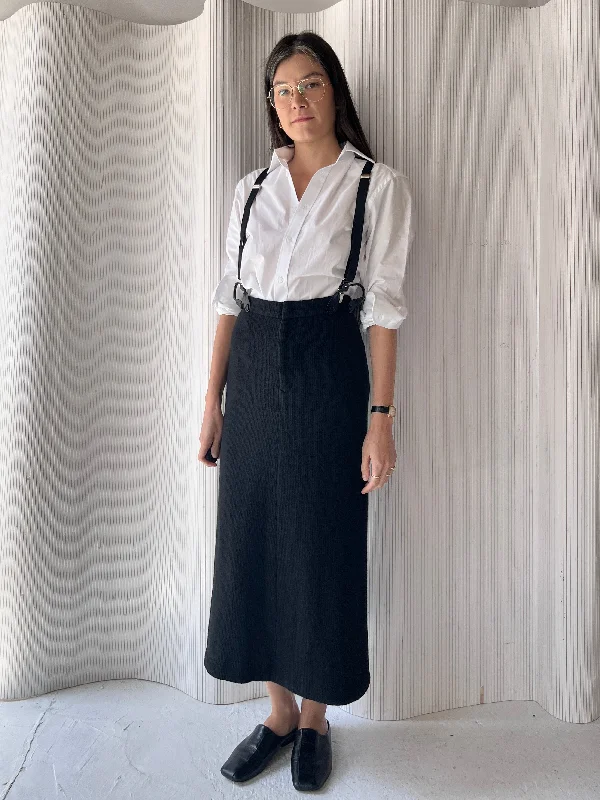 Y’s Yohji Yamamoto suspenders skirt maxi skirt elegant