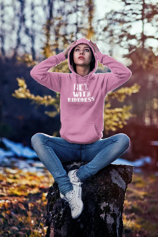 "ACT WITH KINDNESS" Premium Organic Cotton Unisex Hoodie Zip Hoodie Drawstring Kangaroo Pocket "ACT WITH KINDNESS" Premium Organic Cotton Unisex Hoodie Zip Hoodie Drawstring Kangaroo Pocket