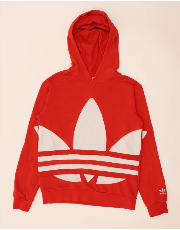 ADIDAS Boys Graphic Hoodie Jumper 14-15 Years Red Cotton Hoodie with Pattern Geometric Abstract ADIDAS Boys Graphic Hoodie Jumper 14-15 Years Red Cotton Hoodie with Pattern Geometric Abstract