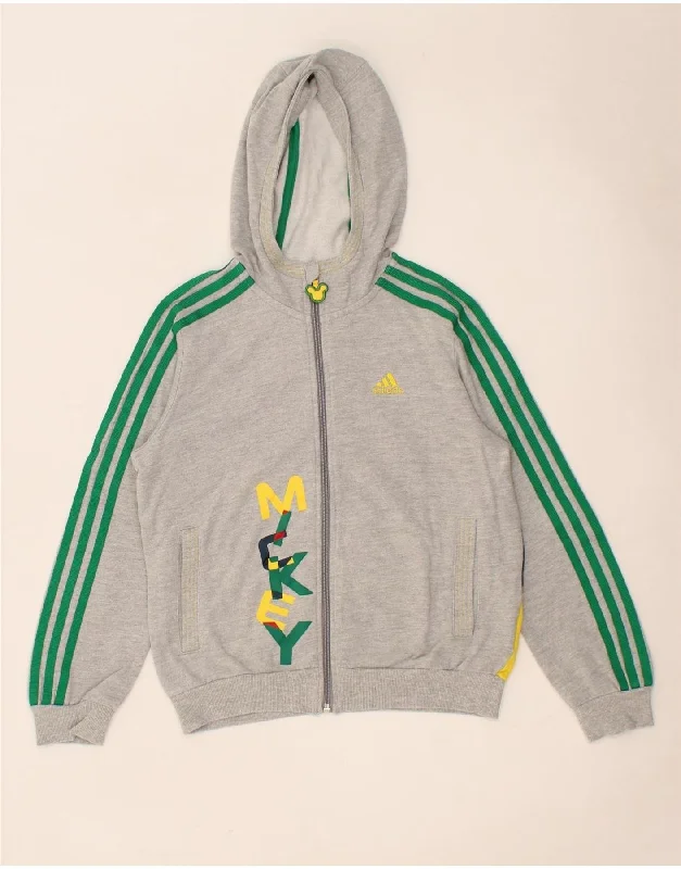 ADIDAS Boys Graphic Zip Hoodie Sweater 9-10 Years Grey Colourblock Cotton Hoodie with Thumb Holes Functional Cozy ADIDAS Boys Graphic Zip Hoodie Sweater 9-10 Years Grey Colourblock Cotton Hoodie with Thumb Holes Functional Cozy