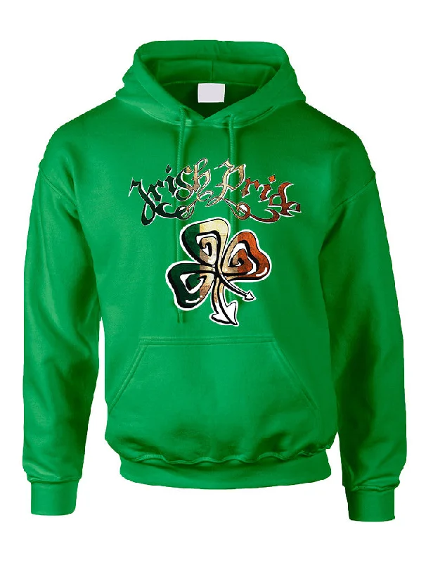 Adult Hoodie Irish Pride Shamrock St Patrick's Party Top Hoodie with Hem Ribbing Snug Secure Adult Hoodie Irish Pride Shamrock St Patrick's Party Top Hoodie with Hem Ribbing Snug Secure