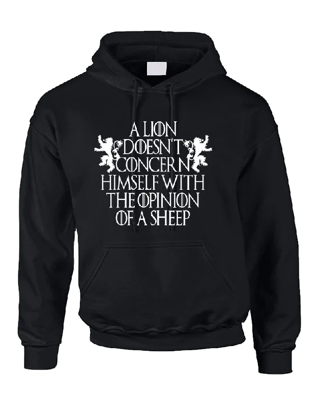 Adult Hoodie Lion Doesn't Concern Himself With Opinion Of A Sheep Hoodie with Half-Zip Sporty Casual Adult Hoodie Lion Doesn't Concern Himself With Opinion Of A Sheep Hoodie with Half-Zip Sporty Casual