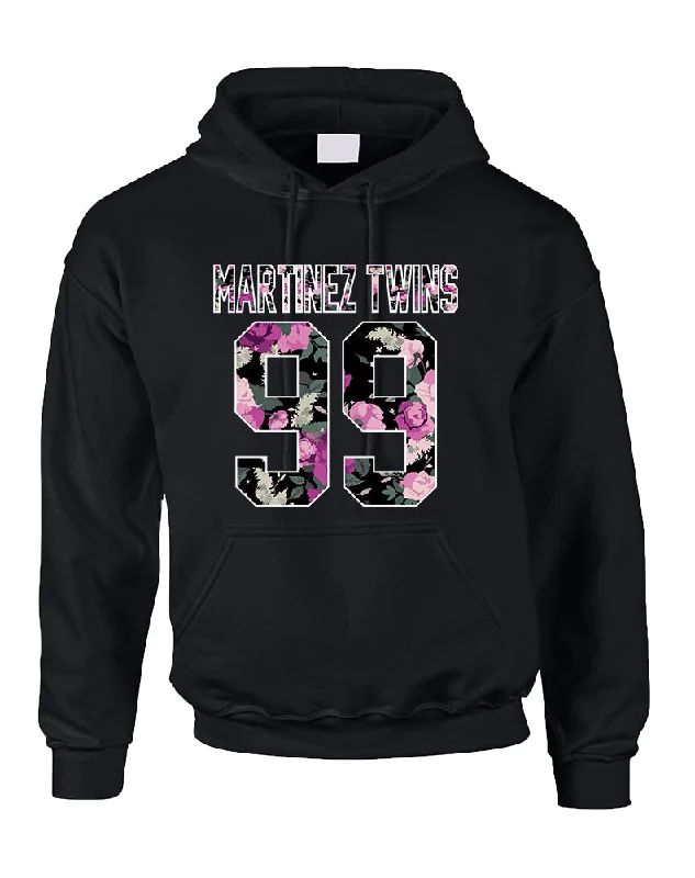 Adult Hoodie Martinez Twins 99 Flower Print Trendy Cool Top Hoodie with Hem Ribbing Snug Secure Adult Hoodie Martinez Twins 99 Flower Print Trendy Cool Top Hoodie with Hem Ribbing Snug Secure