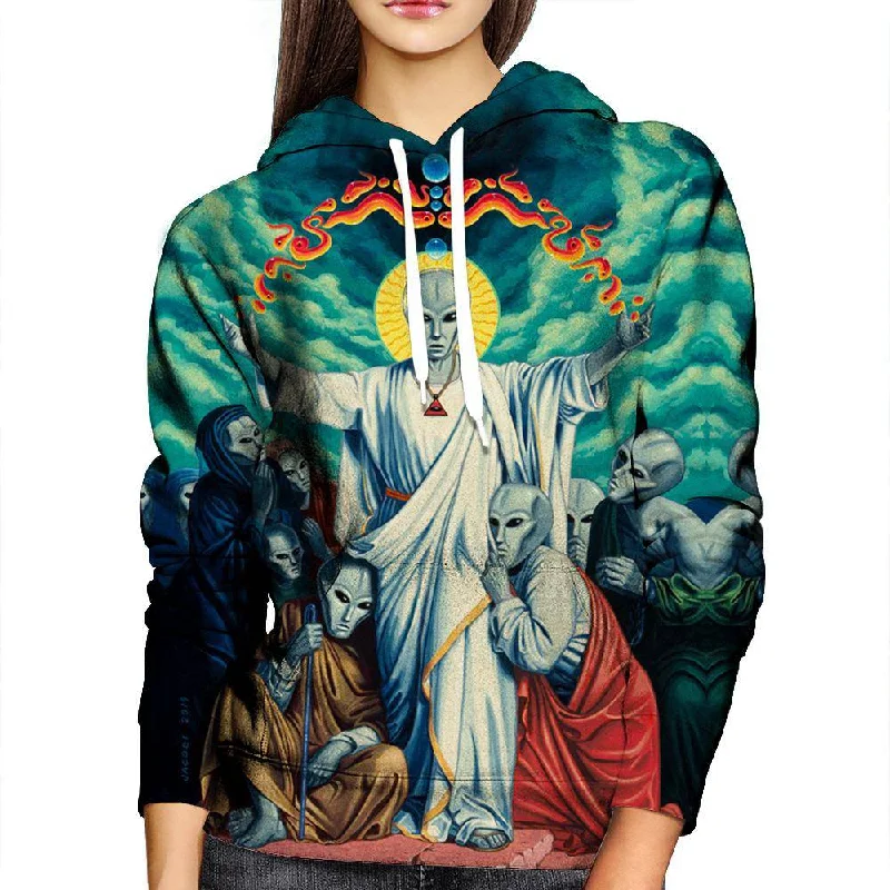 Alien Christ Womens Hoodie Hoodie with Pattern Geometric Abstract