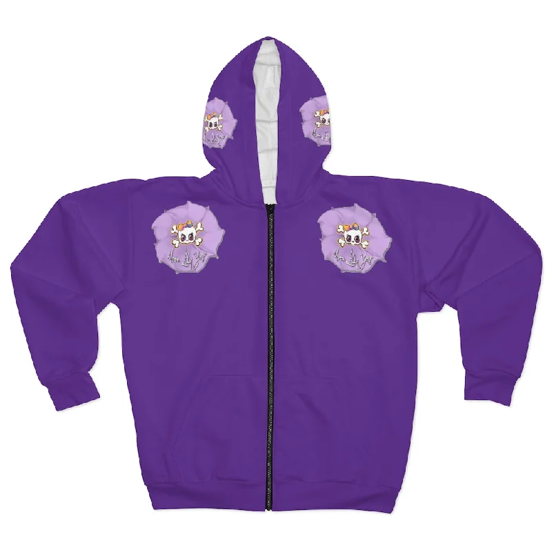 AOP Unisex Zip Hoodie Hoodie with Exposed Zipper Edgy Industrial