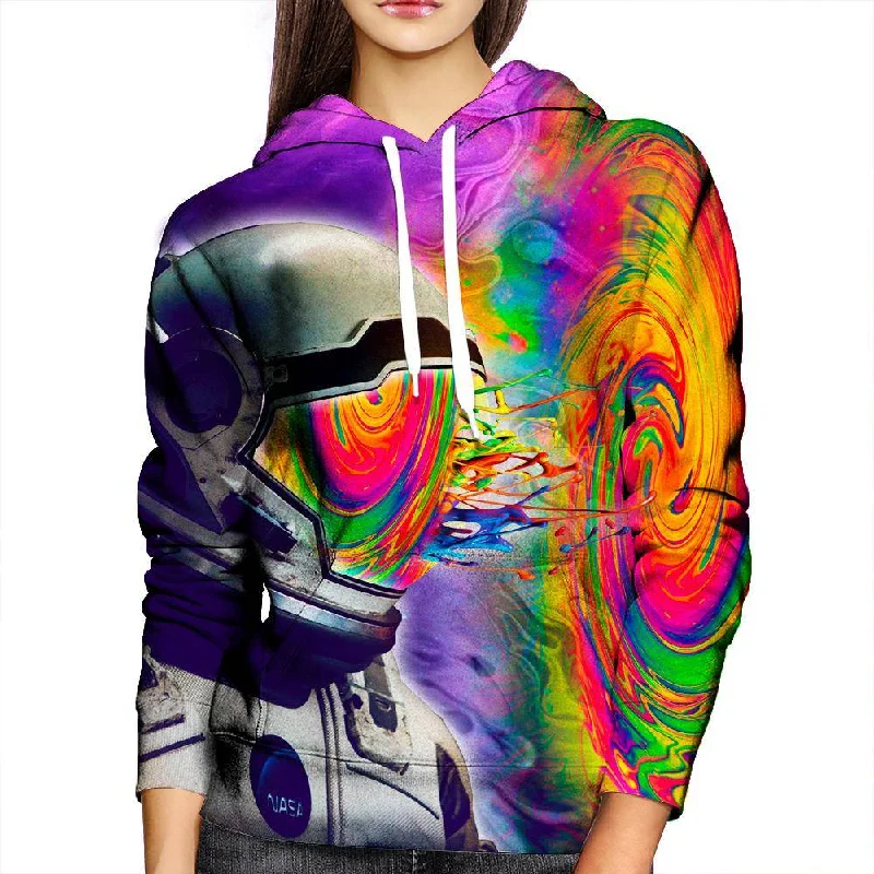 Astronaut Portal Womens Hoodie Hoodie with Elastic Cuffs Stretchable Comfortable