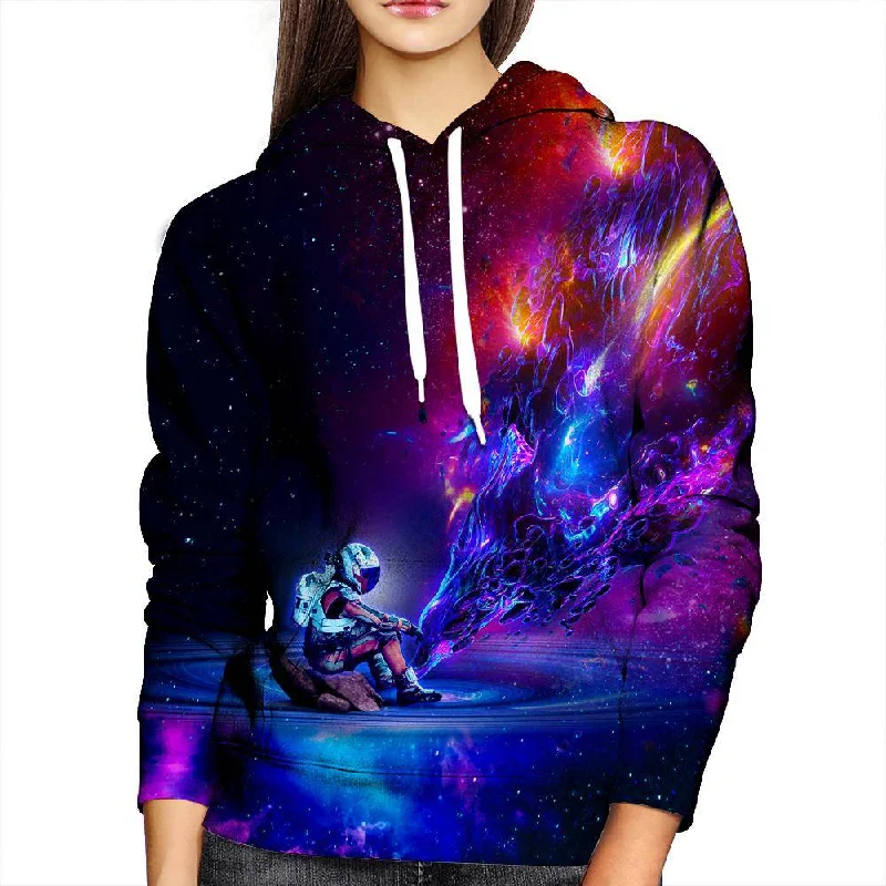 Astronaut Texture Womens Hoodie Hoodie with Longline Fit Extended Stylish