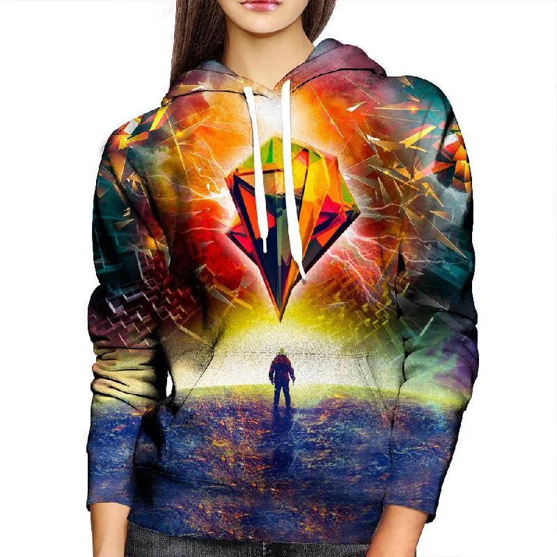 Astronauts Prism Womens Hoodie Hoodie with Hem Detail Decorative Unique