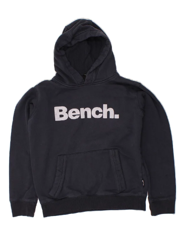 BENCH Boys Graphic Hoodie Jumper 11-12 Years Navy Blue Cotton Hoodie with Magnetic Closure Innovative Modern BENCH Boys Graphic Hoodie Jumper 11-12 Years Navy Blue Cotton Hoodie with Magnetic Closure Innovative Modern