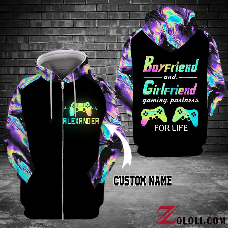 Boyfriend and girlfriend gaming partner for life Hoodie 3D TTM Hoodie with Drop Shoulder Relaxed Streetwear Boyfriend and girlfriend gaming partner for life Hoodie 3D TTM Hoodie with Drop Shoulder Relaxed Streetwear