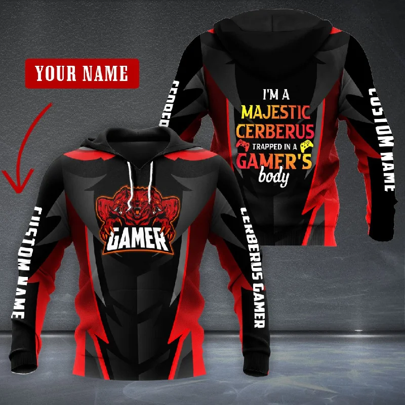 Cerberus Gaming Gamers never die they just respawn hoodie 3D TTM Hoodie with Metallic Shiny Futuristic Cerberus Gaming Gamers never die they just respawn hoodie 3D TTM Hoodie with Metallic Shiny Futuristic