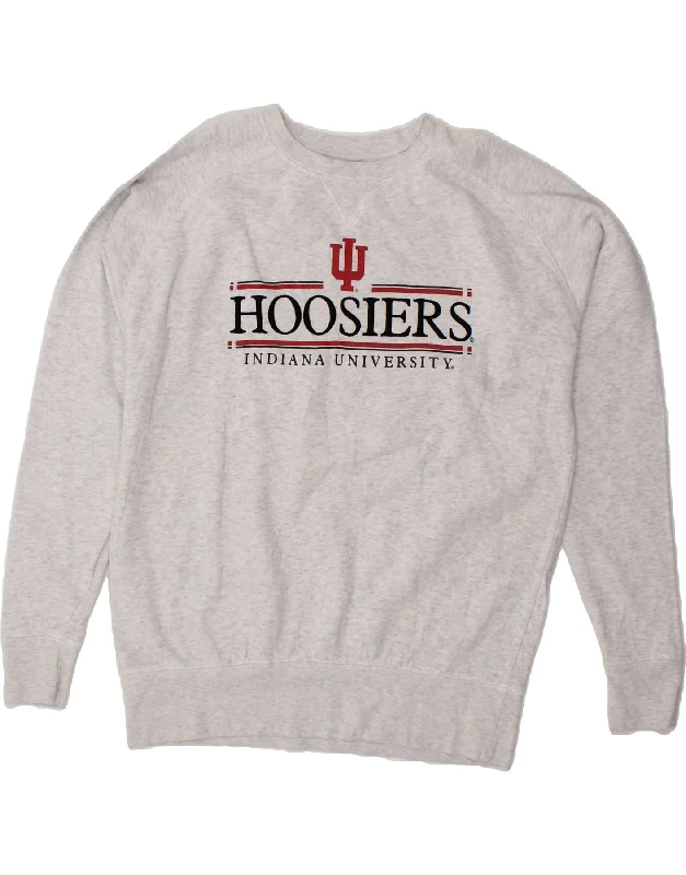 CHAMPION Mens Hoosiers Graphic Sweatshirt Jumper Large Grey Cotton Hoodie Crop Top Short Trendy CHAMPION Mens Hoosiers Graphic Sweatshirt Jumper Large Grey Cotton Hoodie Crop Top Short Trendy