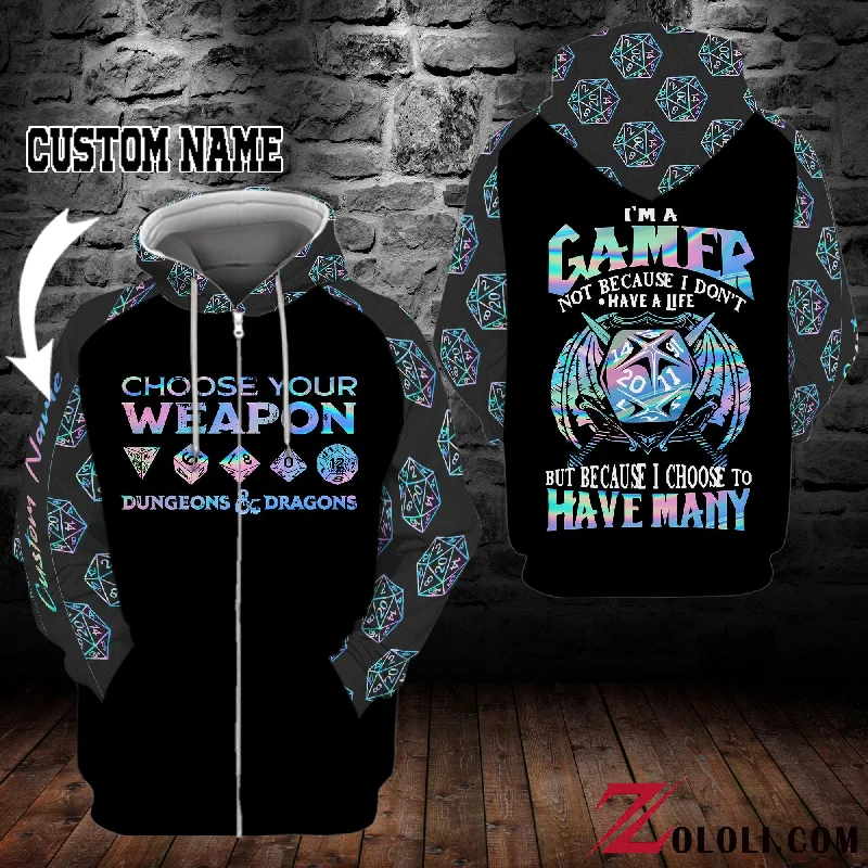 D&D Choose your weapon hoodie 3D Custom TTM Hoodie with Applique Textured Unique