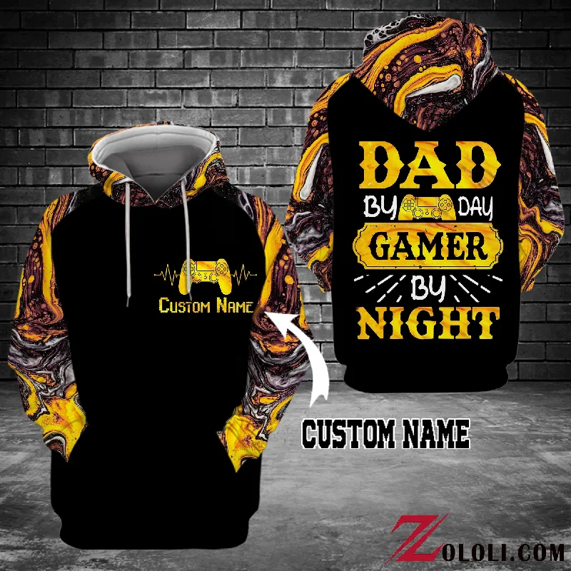 Dad By Day Gamer By Night 02 Hoodie Hoodie with Button Classic Timeless