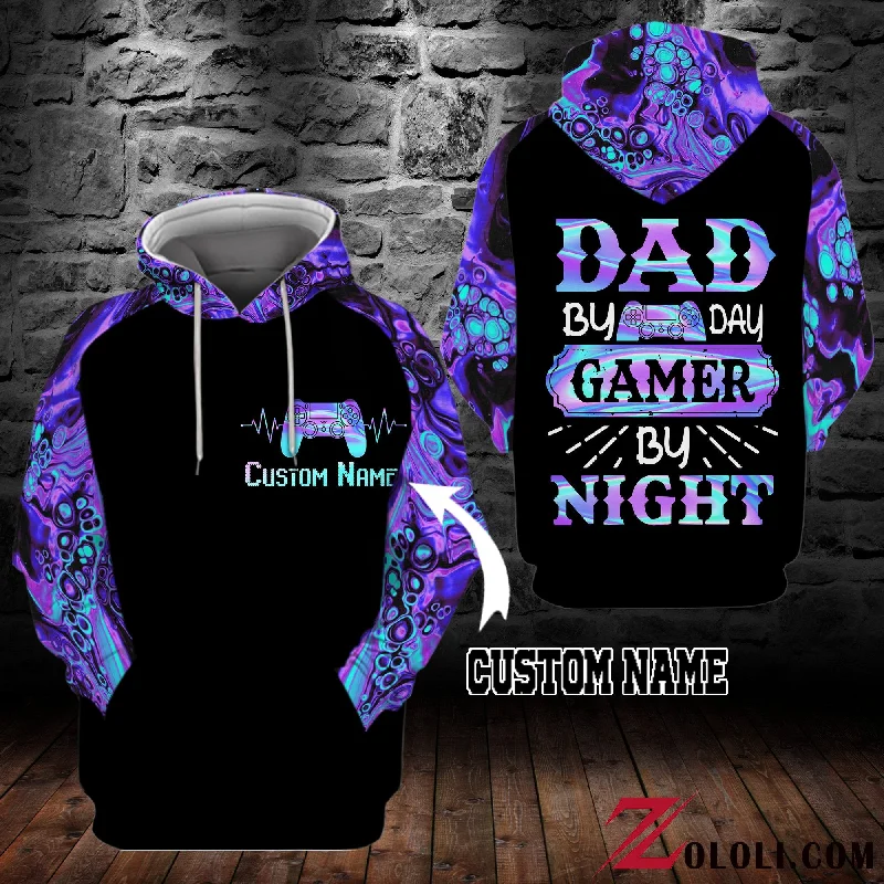 Dad by day gamer by night Hoodie 3D Custom LKT Hoodie with Applique Textured Unique