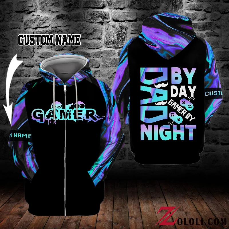 Dad by day gamer by night Hoodie 3D Custom LKT Hoodie with Metallic Shiny Futuristic Dad by day gamer by night Hoodie 3D Custom LKT Hoodie with Metallic Shiny Futuristic
