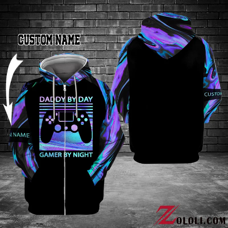Daddy By DAY Gamer By Night Hoodie 3D Custom TXX Hoodie with Hem Lace Feminine Delicate Daddy By DAY Gamer By Night Hoodie 3D Custom TXX Hoodie with Hem Lace Feminine Delicate